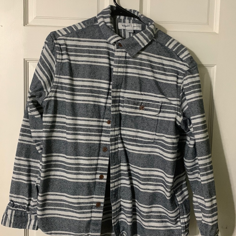 Gray/White Striped Flannel